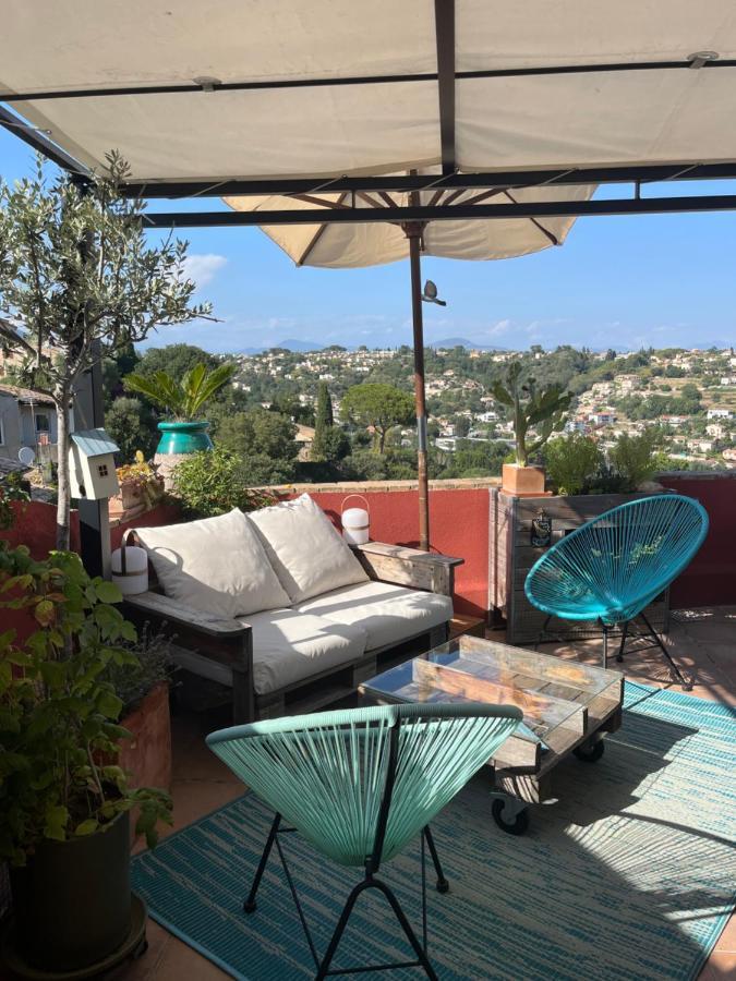 Appartamento Bed & Breakfast Les Hauts De Cagnes Vue Mer Et Montagne Esterno foto